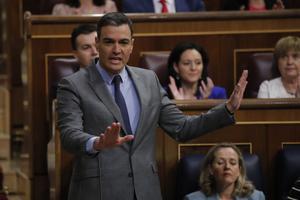 Pedro Sánchez, en la sesión de control del Gobierno.