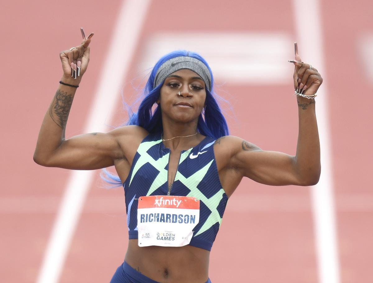 La atleta estadounidense Sha’Carri Richardson durante una competición reciente.