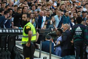 Vinicius Junior, jugador del Real Madrid, sale de Mestalla el pasado fin de semana tras los incidentes.