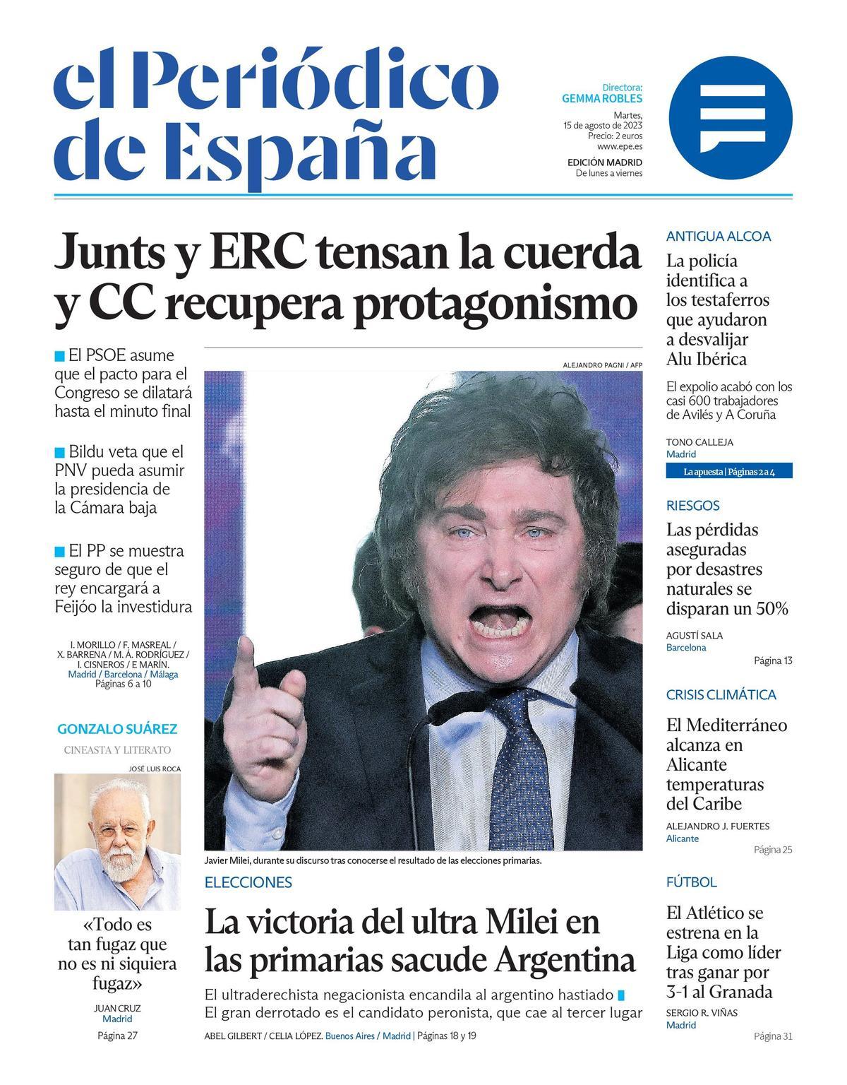 Portada De El PeriÓdico De EspaÑa Del Martes 15 De Agosto Del 2023 El Periódico De España 9941