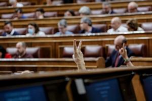Un diputado vota ’no’ durante una votación en una sesión plenaria en el Congreso de los Diputados, a 3 de noviembre de 2022, en Madrid (España). 