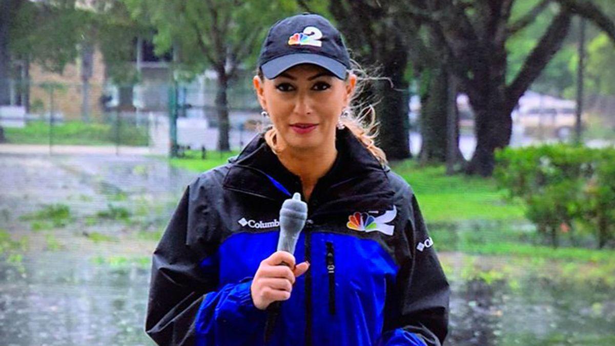 Una reportera se hace viral por su curiosa forma de proteger un micrófono