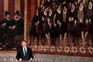 El president de la Generalitat, Ximo Puig, pronuncia el discurso institucional con motivo del 9 d’Octubre en el palau de la Generalitat.