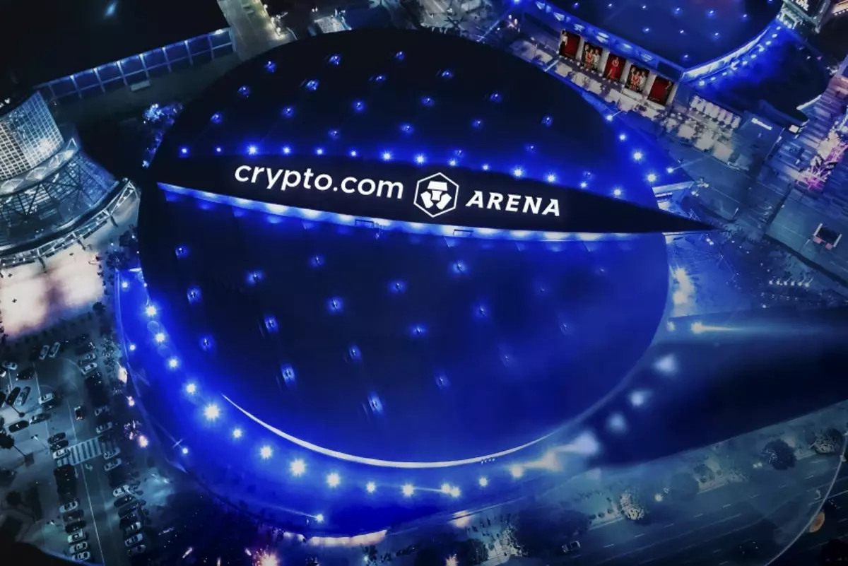Recreación del aspecto del Staples Center de Los Ángeles tras la entrada en vigor de su acuerdo con Crypto.com.