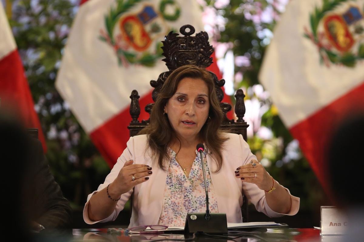 La mandataria peruana, Dina Boluarte, en Lima.
