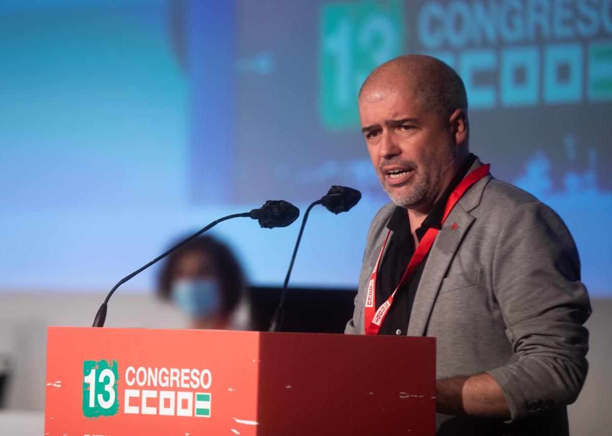 El Secretario General de CCOO, Unai Sordo, en el Congreso del sindicato en Andalucía el pasado mes de junio