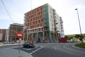 Una vivienda en construcción en Vigo.
