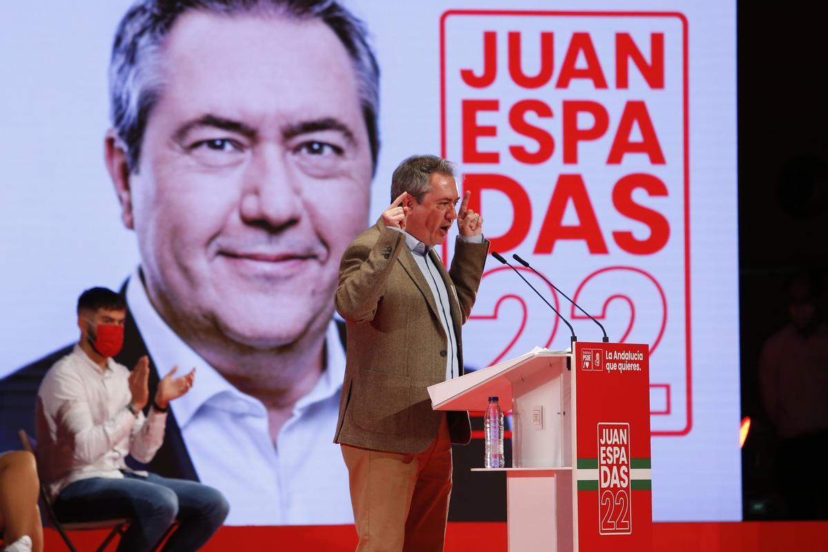 Juan Espadas, el pasado fin de semana, en el acto de su proclamación como candidato del PSOE a la Junta de Andalucía. 