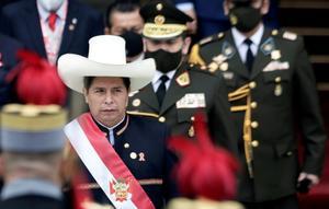 Pedro Castillo, presidente de Perú, tras la ceremonia de toma de posesión celebrada en Lima el pasado 28 de julio.