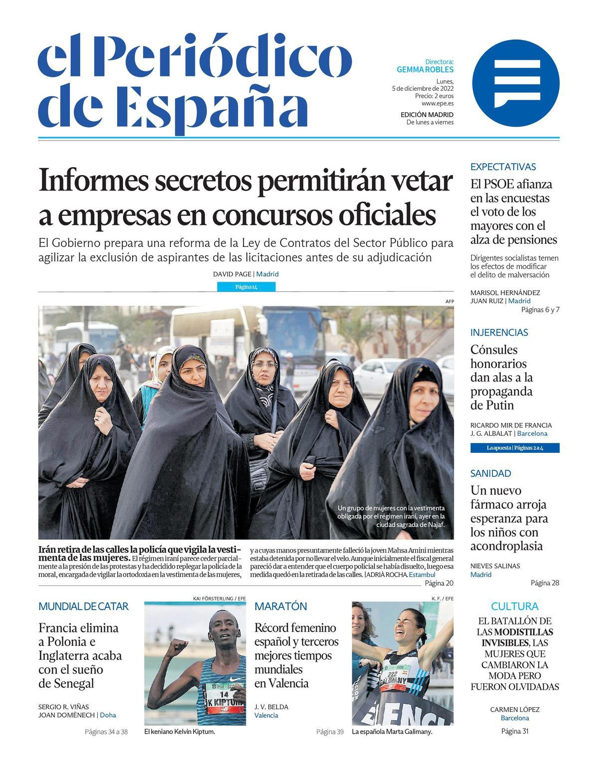 El PeriÓdico De EspaÑa De Hoy Lunes 5 De Diciembre De 2022 El Periódico De España 6659