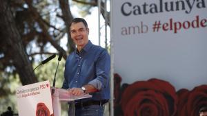 Pedro Sánchez, este domingo en la Festa de la Rosa del PSC celebrada en Gavà.
