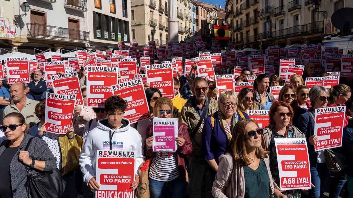 Manifestación convocada por la plataforma de la España Vaciada en Teruel.