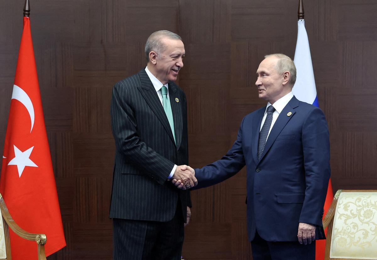 El presidente turco, Recep Tayyip Erdogan, y su homólogo ruso, Vladímir Putin.