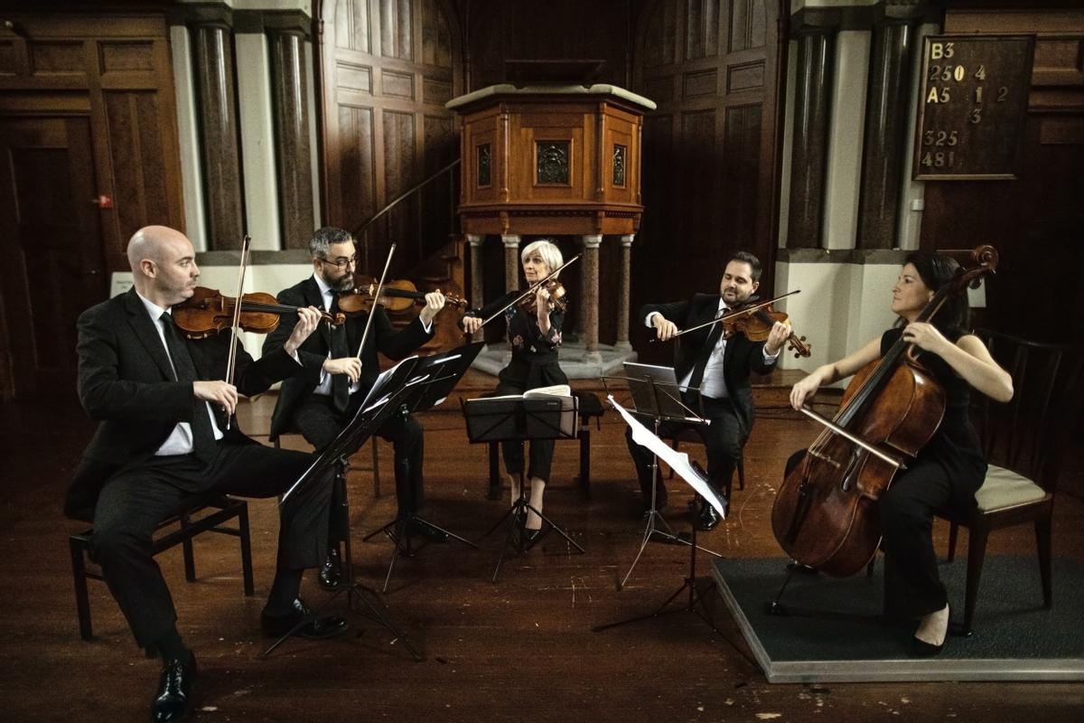 El Cuarteto Quiroga con la violinista Veronika Hagen.