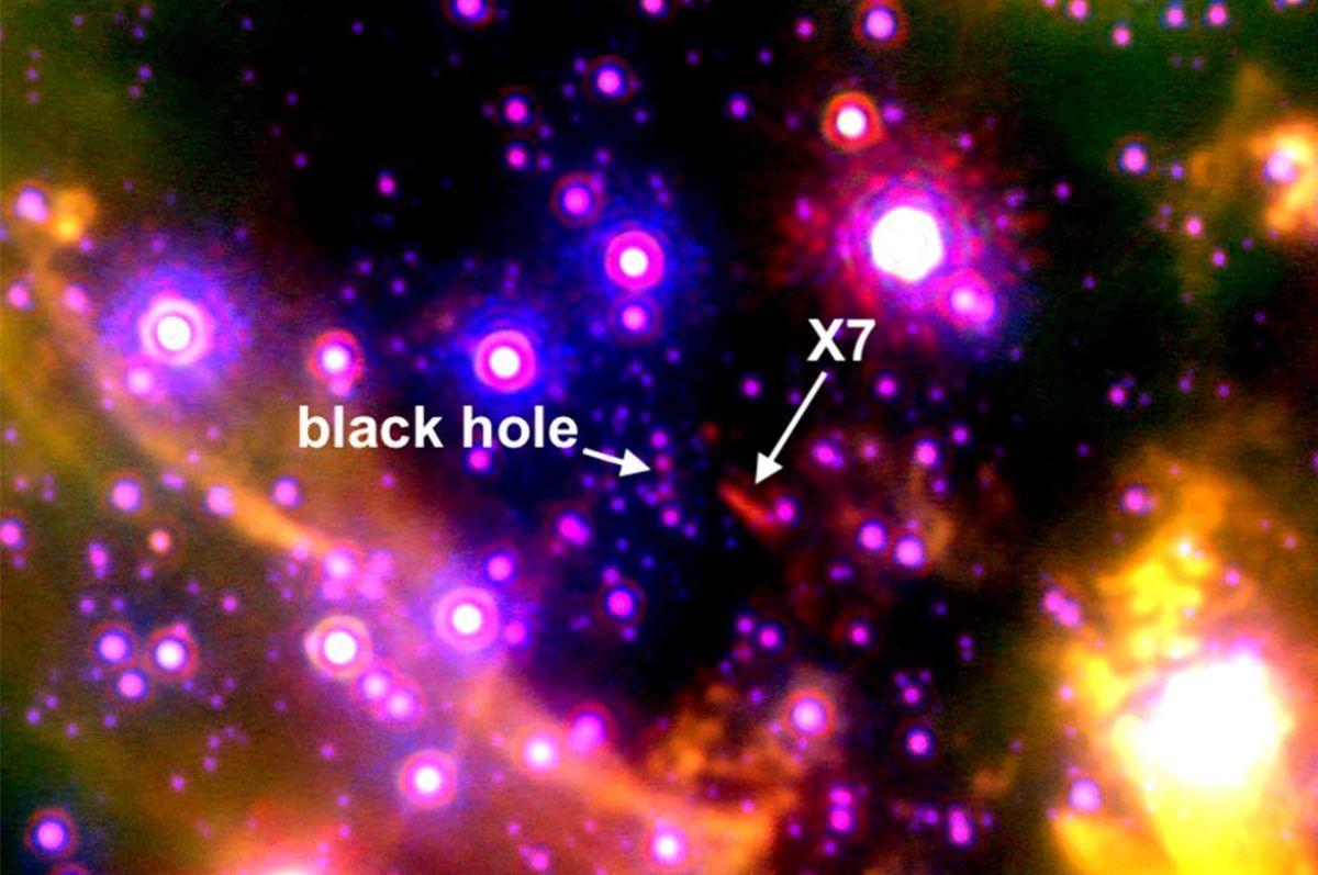 La extraña estructura, bautizada X7, está siendo atrapada poco a poco por la atracción gravitacional de Sagitario A*, el agujero negro supermasivo ubicado en el centro de la Vía Láctea. La extraña estructura, bautizada X7, está siendo atrapada poco a poco por la atracción gravitacional de Sagitario A*, el agujero negro supermasivo ubicado en el centro de la Vía Láctea.