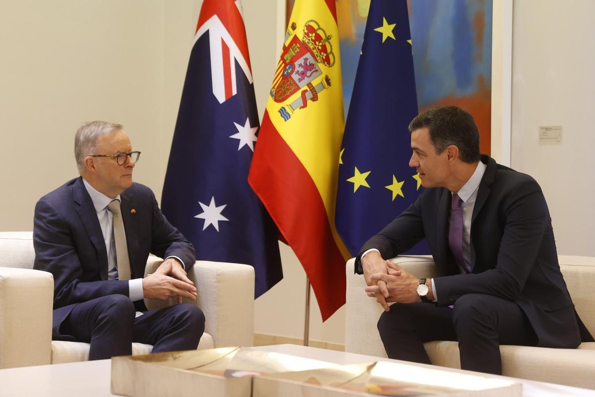 Sánchez recibe en la Moncloa al primer ministro de Australia