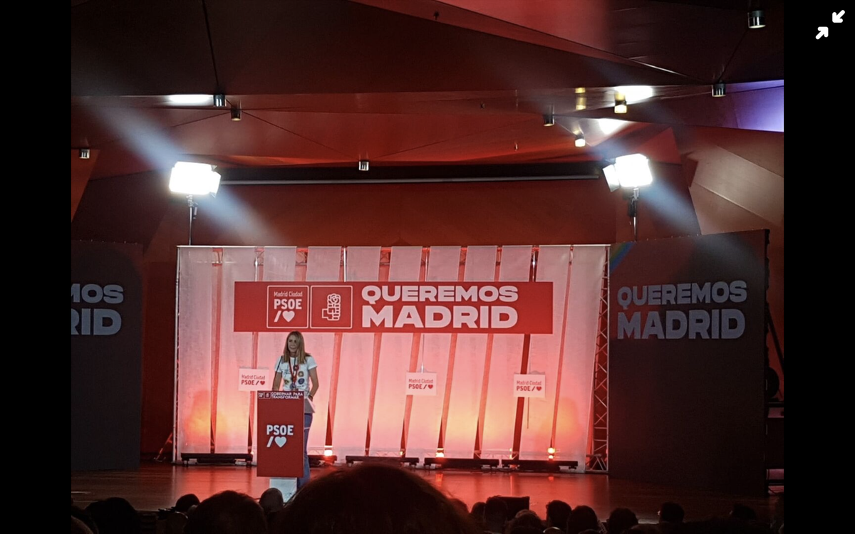 La secretaria de Política Institucional del PSOE Madrid ciudad y portavoz socialista en el Ayuntamiento de la capital, Mar Espinar, en la convención municipal del PP de Madrid.