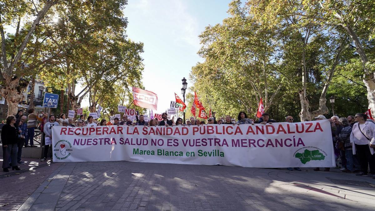 Miles de personas se manifiestan en Sevilla, Cádiz, Algeciras y Granada en contra la privatización de la sanidad