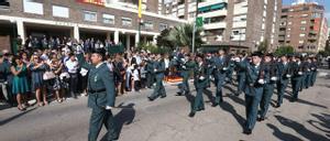 Agentes de Castellón desfilan en el Día de la Patrona de la Guardia Civil en una imagen de archivo.