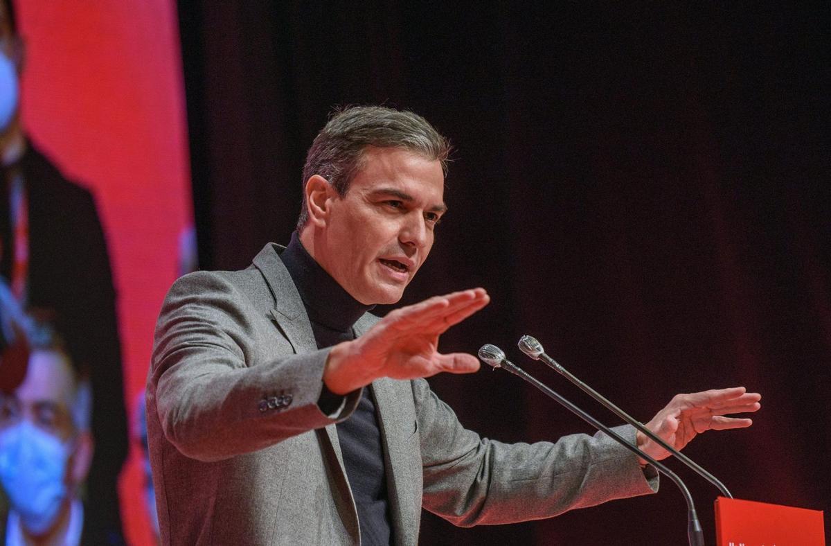 El presidente del Gobierno, Pedro Sánchez, durante el congreso de los socialistas vascos El presidente del Gobierno, Pedro Sánchez, durante el congreso de los socialistas vascos