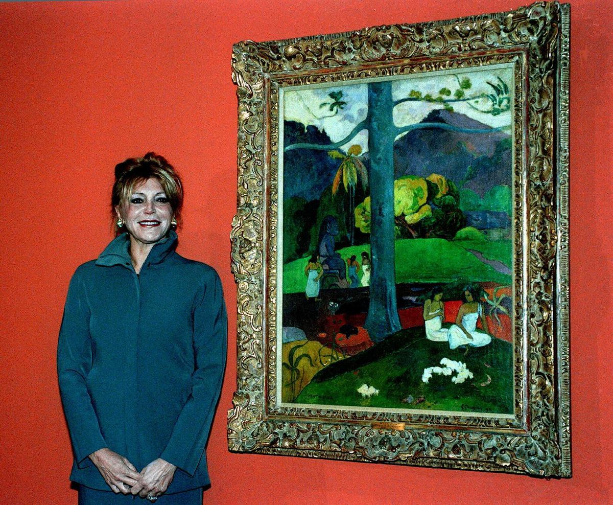 La baronesa Thyssen, Carmen Cervera ante el ’Mata Mua’, en una foto de archivo. 