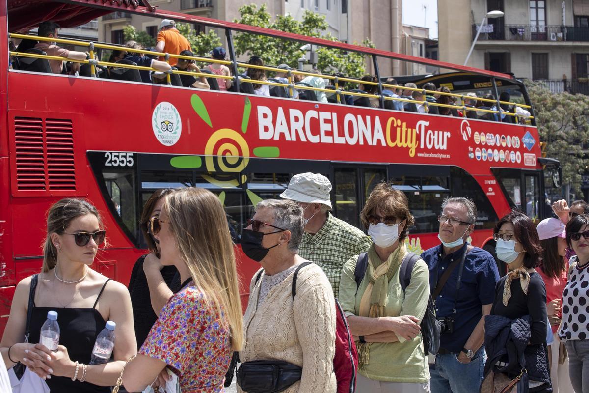 Turistas en Barcelona.