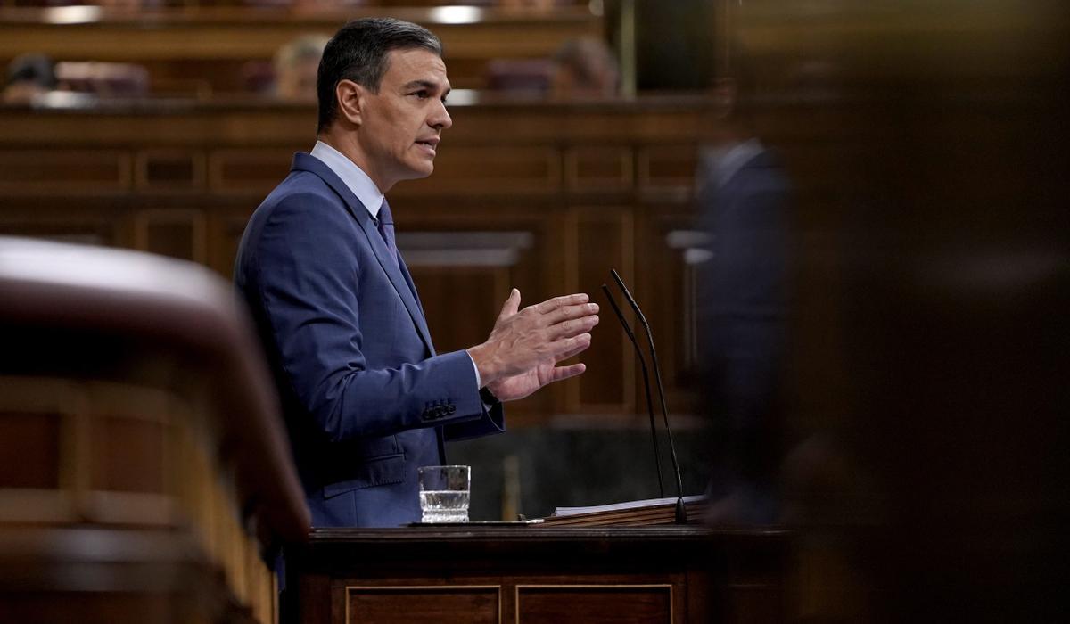 Pedro Sánchez, presidente del Gobierno, en el Congreso de los Diputados. 
