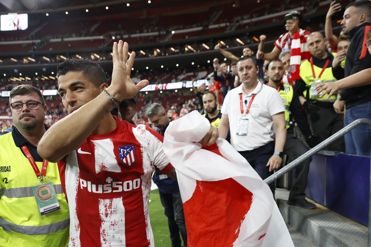 Luis Suárez, en su adiós al Atlético de Madrid.