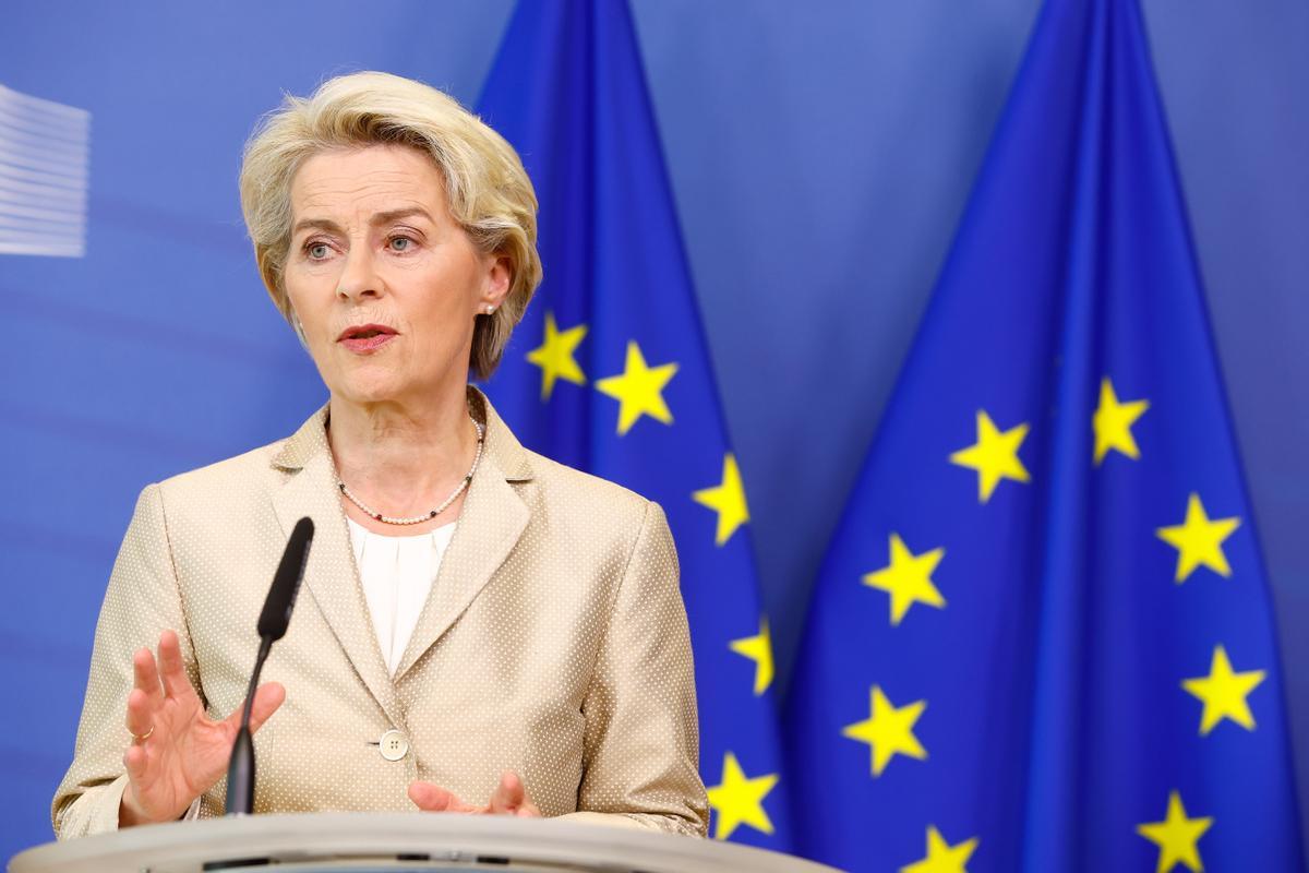 La presidenta de la Comisión Europea (CE), Ursula von der Leyen. EFE/EPA/STEPHANIE LECOCQ