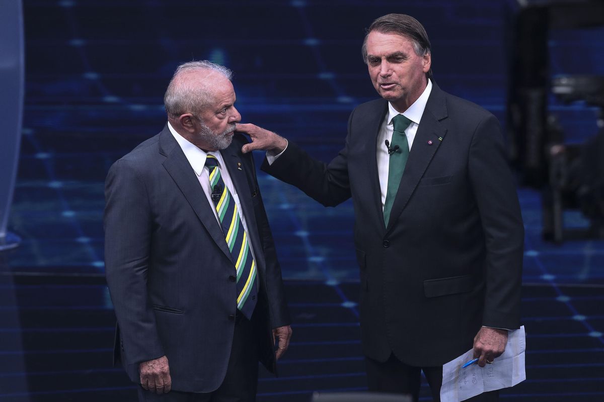 Lula da Silva y Jair Bolsonaro, durante el debate presidencial en Brasil. Lula da Silva y Jair Bolsonaro, durante el debate presidencial en Brasil.