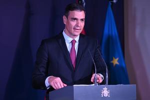 El presidente del Gobierno, Pedro Sánchez, en su comparecencia en Bali (Indonesia), tras la cumbre del G-20. 