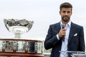 Gerard Piqué, durante la presentación de la Copa Davis en Nueva York.