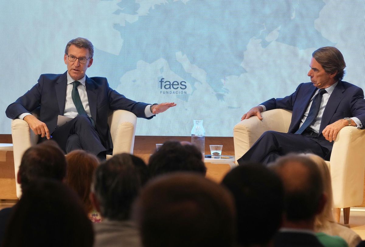Feijóo y Aznar en el Campus FAES. Feijóo y Aznar en el Campus FAES.