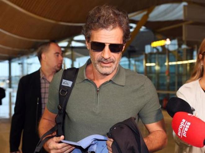 Rodolfo Sancho, a su llegada al aeropuerto de Madrid-Barajas