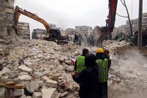 Daños materiales en Alepo (Siria) a causa del terremoto de magnitud 7,4 en Turquía.