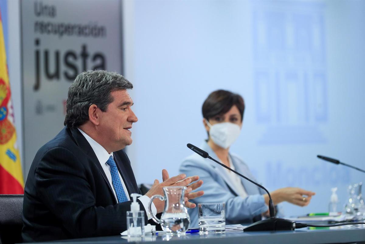 El ministro de Inclusión, José Luis Escrivá, durante la rueda de prensa del Consejo de Ministros, el pasado martes