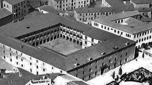Patio del campo de concentración de presos de Franco en Zamora, en el cuartel viejo.