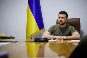 El presidente ucraniano, Volodímir Zelenski, en su despacho de Kiev.