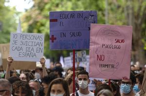 Manifestación por un Plan Nacional de Prevención del Suicidio en Madrid el pasado mes de septiembre.
