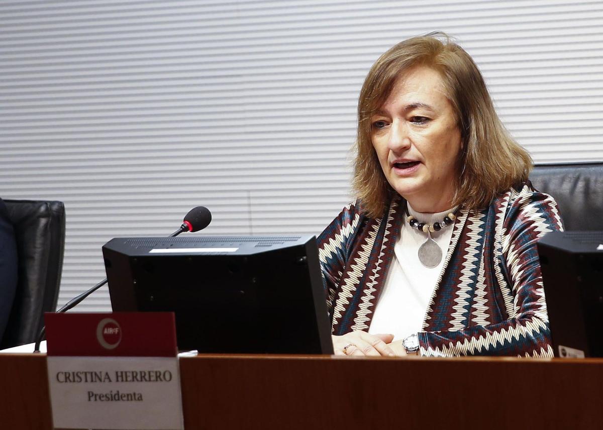 La presidenta de la Autoridad Independiente de Responsabilidad Fiscal (AIReF), Cristina Herrero, en una imagen de archivo. EFE/ Víctor Casado