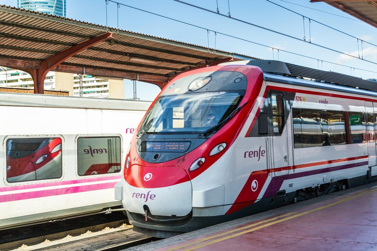 Tren de Cercanías en Madrid.