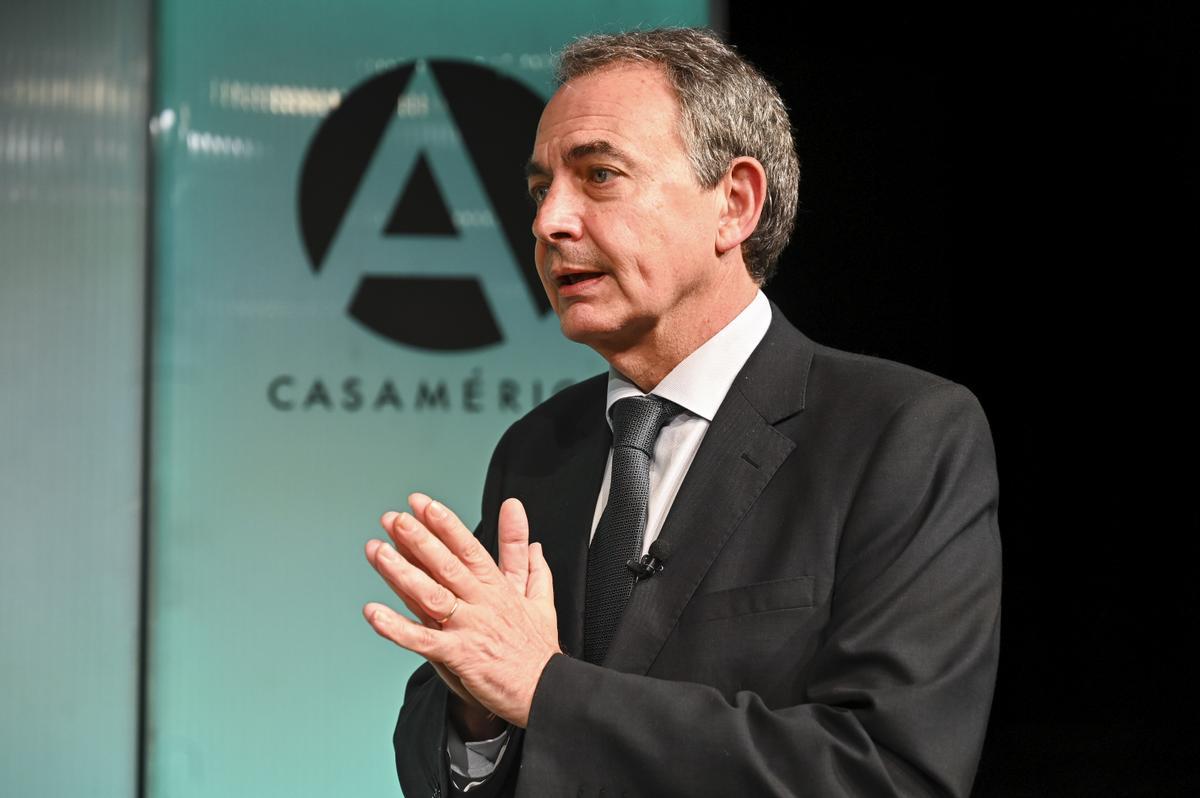 José Luis Rodríguez Zapatero participa en un evento acerca de la nueva agenda de cooperación Iberoamérica-Unión Europea en la Casa América de Madrid.