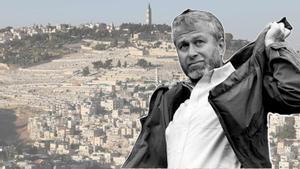 Román Abramóvich, principal donante de la organización de colonos israelíes Elad, sobre una imagen del barrio palestino de Silwan