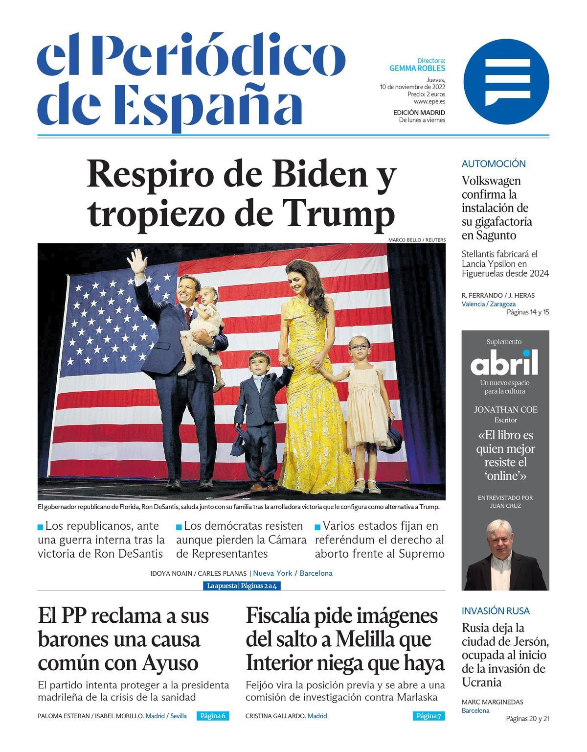 El PeriÓdico De EspaÑa De Hoy Jueves 10 De Noviembre De 2022 El Periódico De España 1464