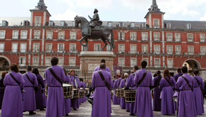 Tamborrada en la Plaza Mayor de Madrid, en una imagen de archivo.