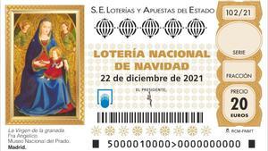 Décimo de la Lotería de Navidad 2021.