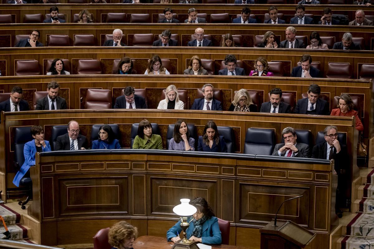 La bancada del Gobierno en el Congreso de los Diputados.