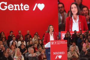 La ministra de Industria, Comercio y Turismo, Reyes Maroto, se presenta como candidata a la alcaldía de Madrid en un acto del PSOE.