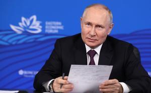 El presidente de Rusia, Vladímir Putin, durante su intervención en el foro económico de Vladivostok.