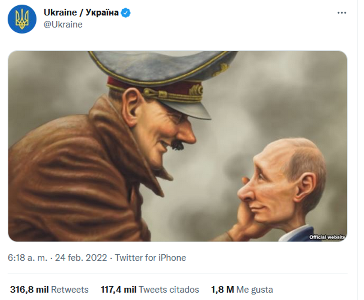 Tuit desde la cuenta oficial de Ucrania